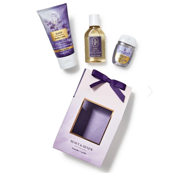 🆕🪻 BATH & BODY WORKS RESET & RENEW LAVENDER & VANILLA MINI GIFT SET. BRAND NEW! - Picture 1 of 5